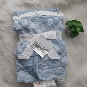 Baby Thro Baby Blue Soft Polka Dot Fur Blanket
